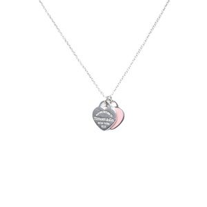Tiffany double heart silver necklace